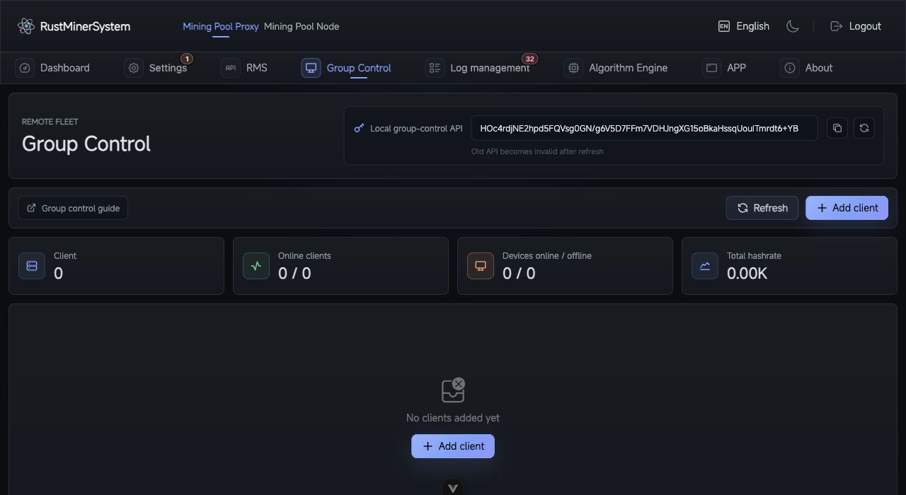 RustMinerSystem remote fleet workspace
